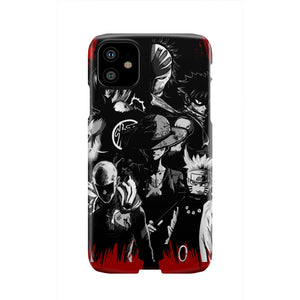 Naruto, Saitama, Luffy,  Luffy,, Goku and Kurosaki Phone Case iPhone 11  
