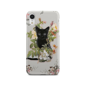 Black Cat And Flowers Phone Case iPhone Xr  