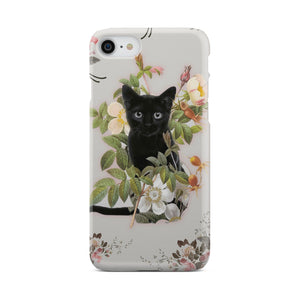 Black Cat And Flowers Phone Case iPhone 8  
