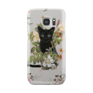Black Cat And Flowers Phone Case Samsung Galaxy S6 Edge  