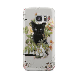 Black Cat And Flowers Phone Case Samsung Galaxy S7  