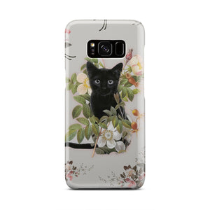Black Cat And Flowers Phone Case Samsung Galaxy S8  