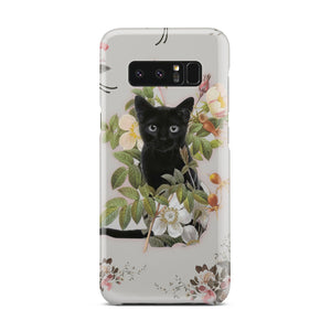 Black Cat And Flowers Phone Case Samsung Galaxy Note 8  