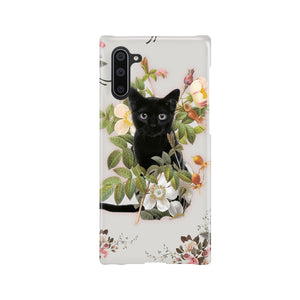 Black Cat And Flowers Phone Case Samsung Galaxy Note 10  