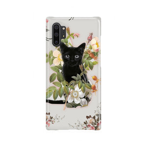 Black Cat And Flowers Phone Case Samsung Galaxy Note 10 Plus  
