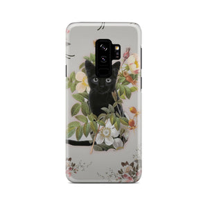 Black Cat And Flowers Phone Case Samsung Galaxy S9 Plus  