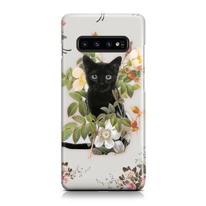 Black Cat And Flowers Phone Case Samsung Galaxy S10  