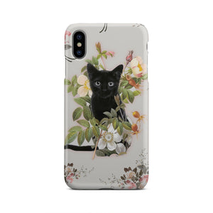 Black Cat And Flowers Phone Case iPhone Xs Max  