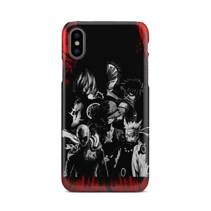 Naruto, Saitama, Luffy, Natsu, Goku and Kurosaki Phone Case iPhone Xs  