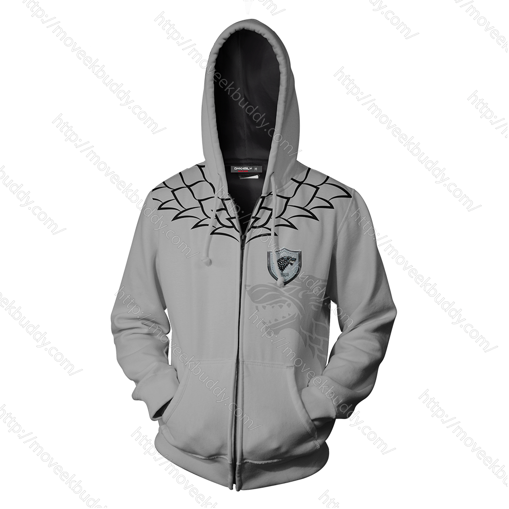 House Stark Game Of Thrones Zip Up Hoodie   