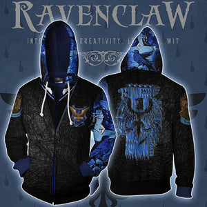 Slytherin House (Harry Potter) Zip Up Hoodie S Ravenclaw 