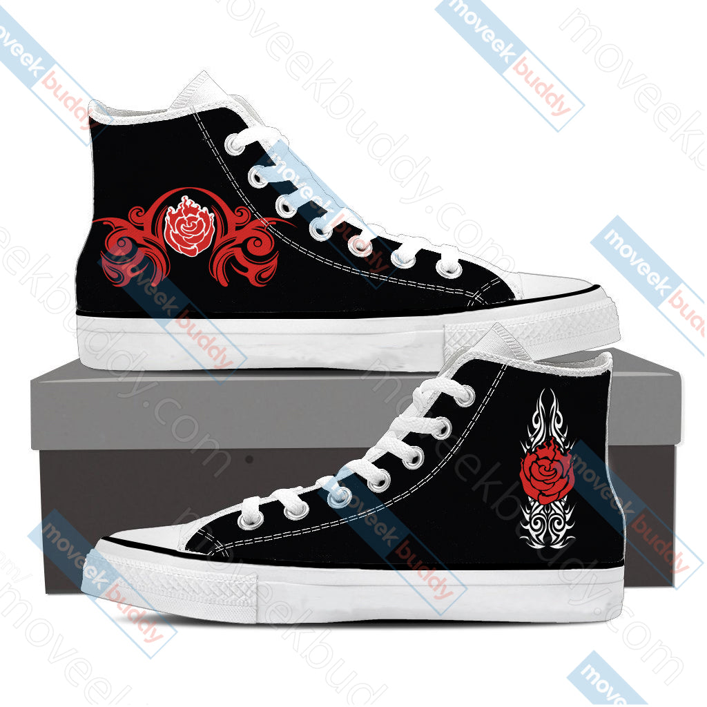 RWBY Ruby Rose Symbol High Top Shoes Men SIZE 36 