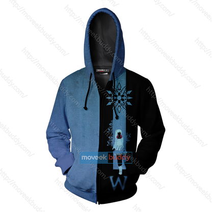 RWBY Weiss The Atlesian Knightmare Symbol Zip Up Hoodie   