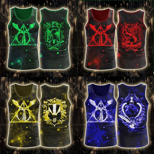 Harry Potter 4 Houses Gryffindor Slytherin Ravenclaw Hufflepuff Tank Top   