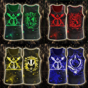 Harry Potter 4 Houses Gryffindor Slytherin Ravenclaw Hufflepuff Tank Top   