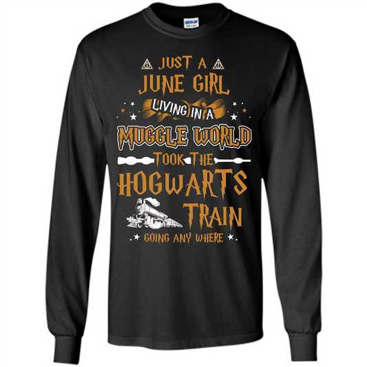 Harry Potter T-shirt Just A June Girl Living In A Muggle World Black S 
