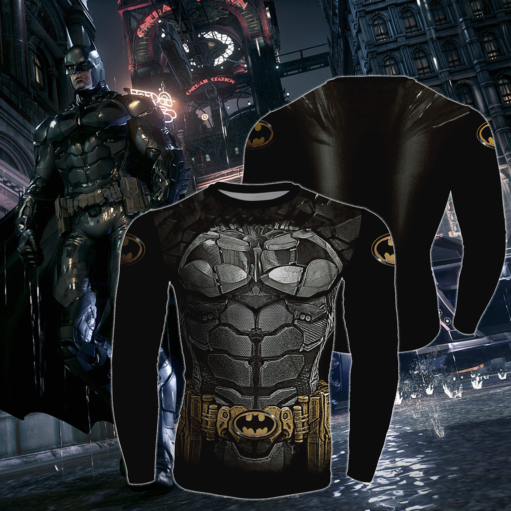 Justice League Batman Cosplay Long Sleeve Compression T-shirt US/EU XXS  