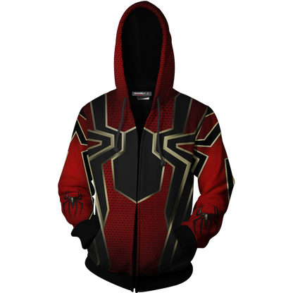 Spider-Man Cosplay Zip Up Hoodie Jacket   
