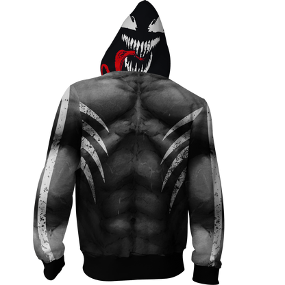 Venom Marvel Fan Zip Up Hoodie   