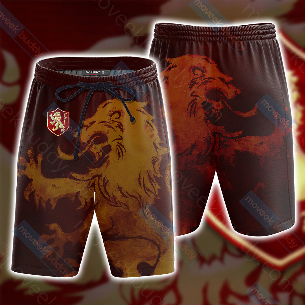 House Lannister Game Of Thrones 3D Beach Shorts S  