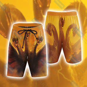 Godzilla King Of The Monsters - Ghidorah Beach Shorts S  