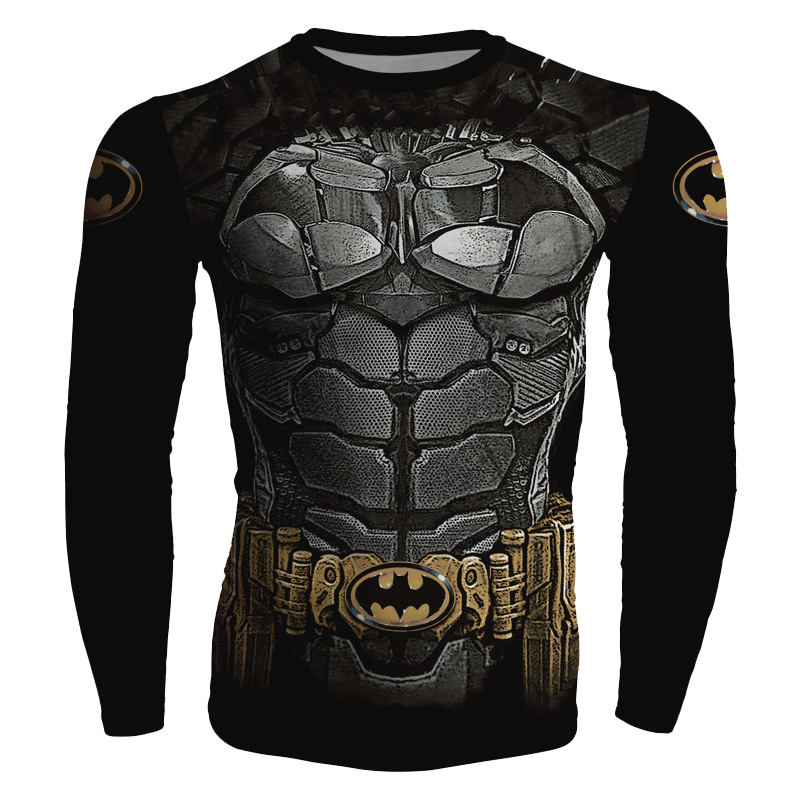 Justice League Batman Cosplay Long Sleeve Compression T-shirt   