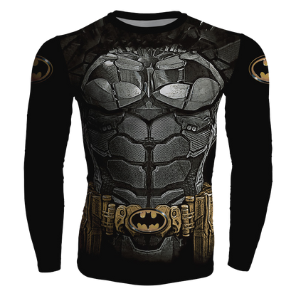 Justice League Batman Cosplay Long Sleeve Compression T-shirt   