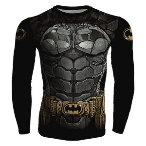 Justice League Batman Cosplay Long Sleeve Compression T-shirt   