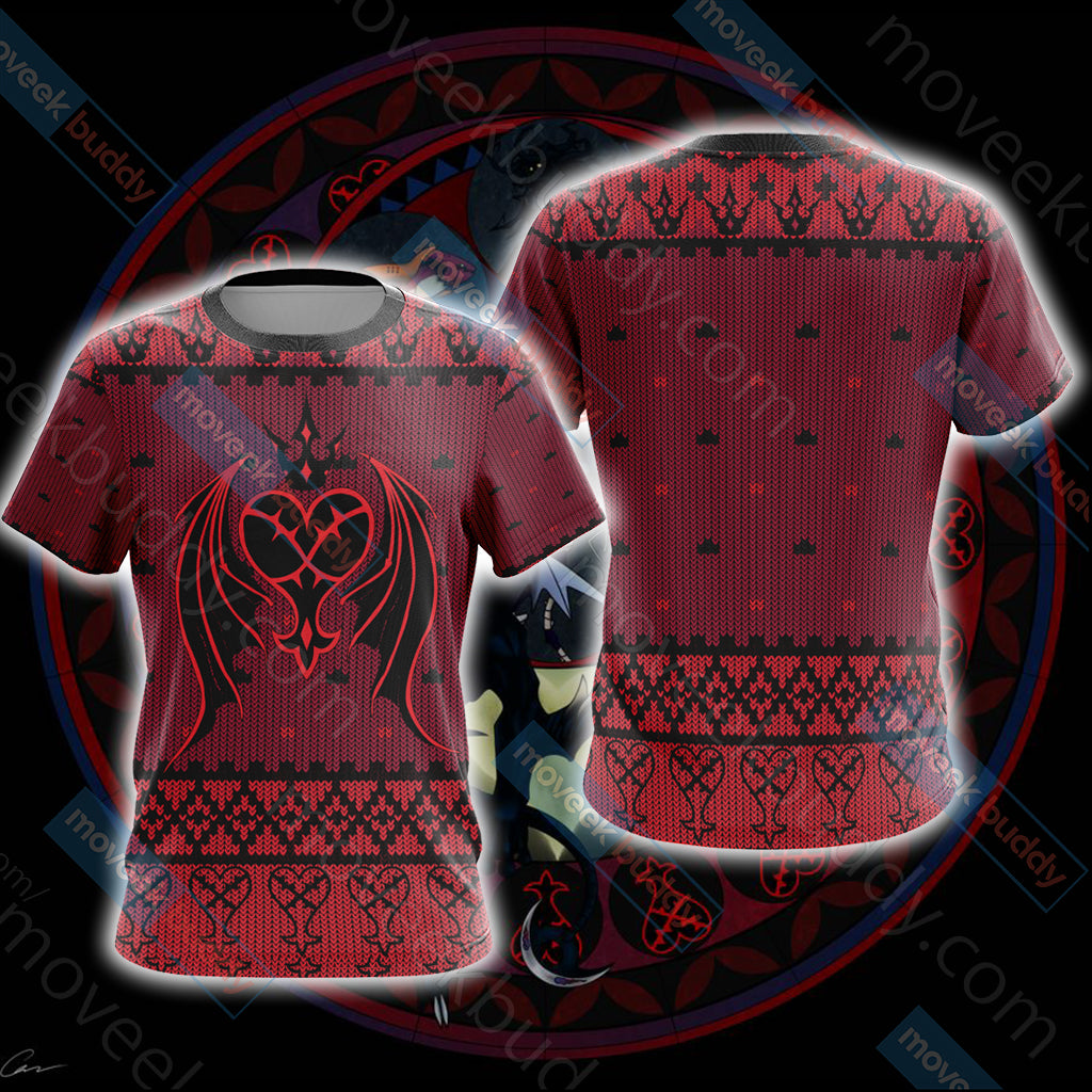 Kingdom Hearts - Heartless Symbol Knitting Style Unisex 3D T-shirt   