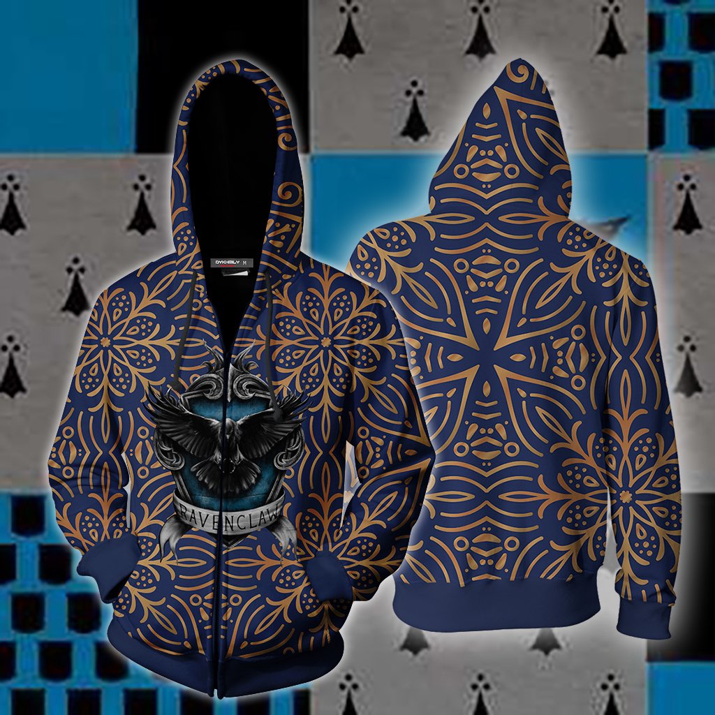 House Ravenclaw Of Wit And Learning Harry Potter Zip Up Hoodie S  