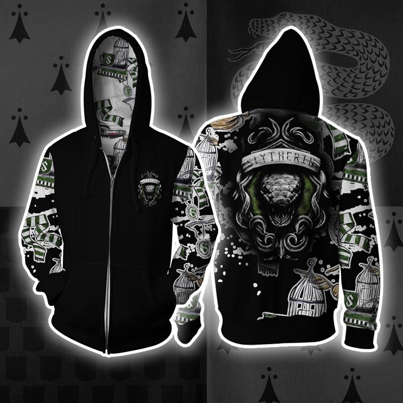 The Slytherin Snake Harry Potter New Collection Unisex 3D T-shirt Zip Hoodie S 