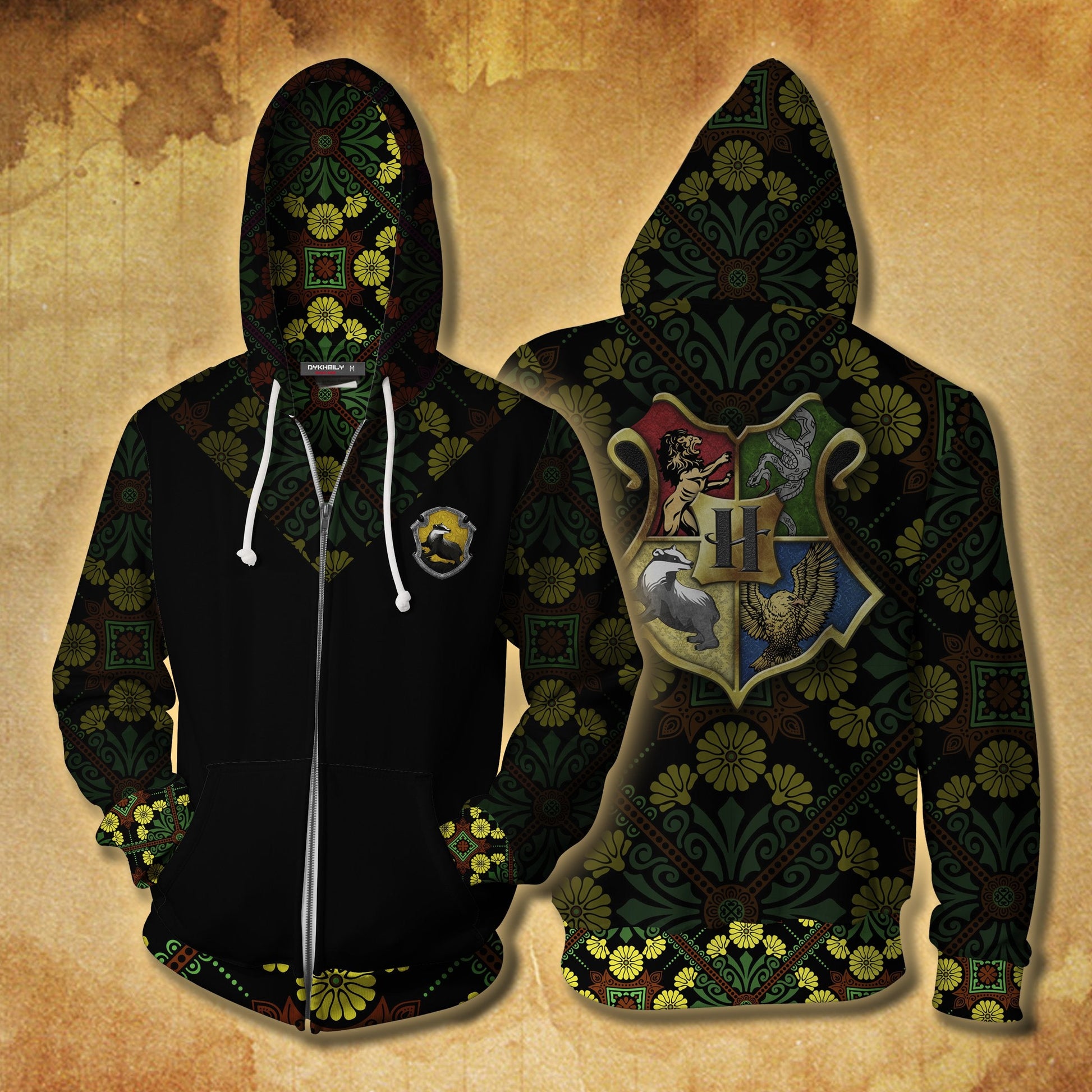 Hufflepuff House Harry Potter New Collection Unisex 3D T-shirt Zip Hoodie S 