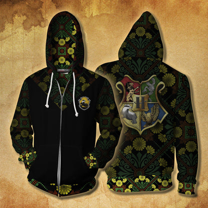 Hufflepuff House Harry Potter New Collection Unisex 3D T-shirt Zip Hoodie S 
