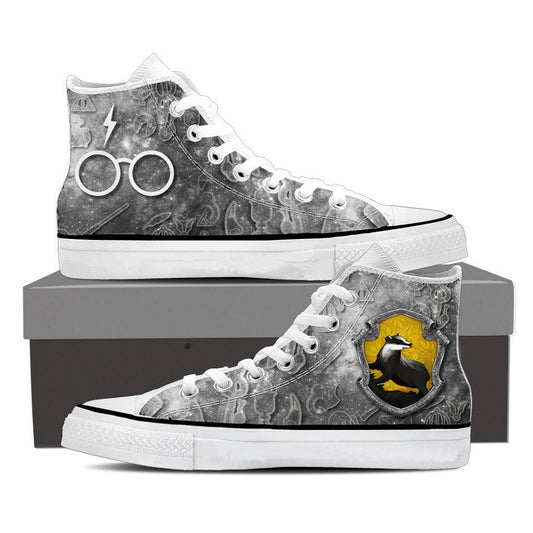 The Hufflepuff Badger Harry Potter High Top Shoes SIZE 29