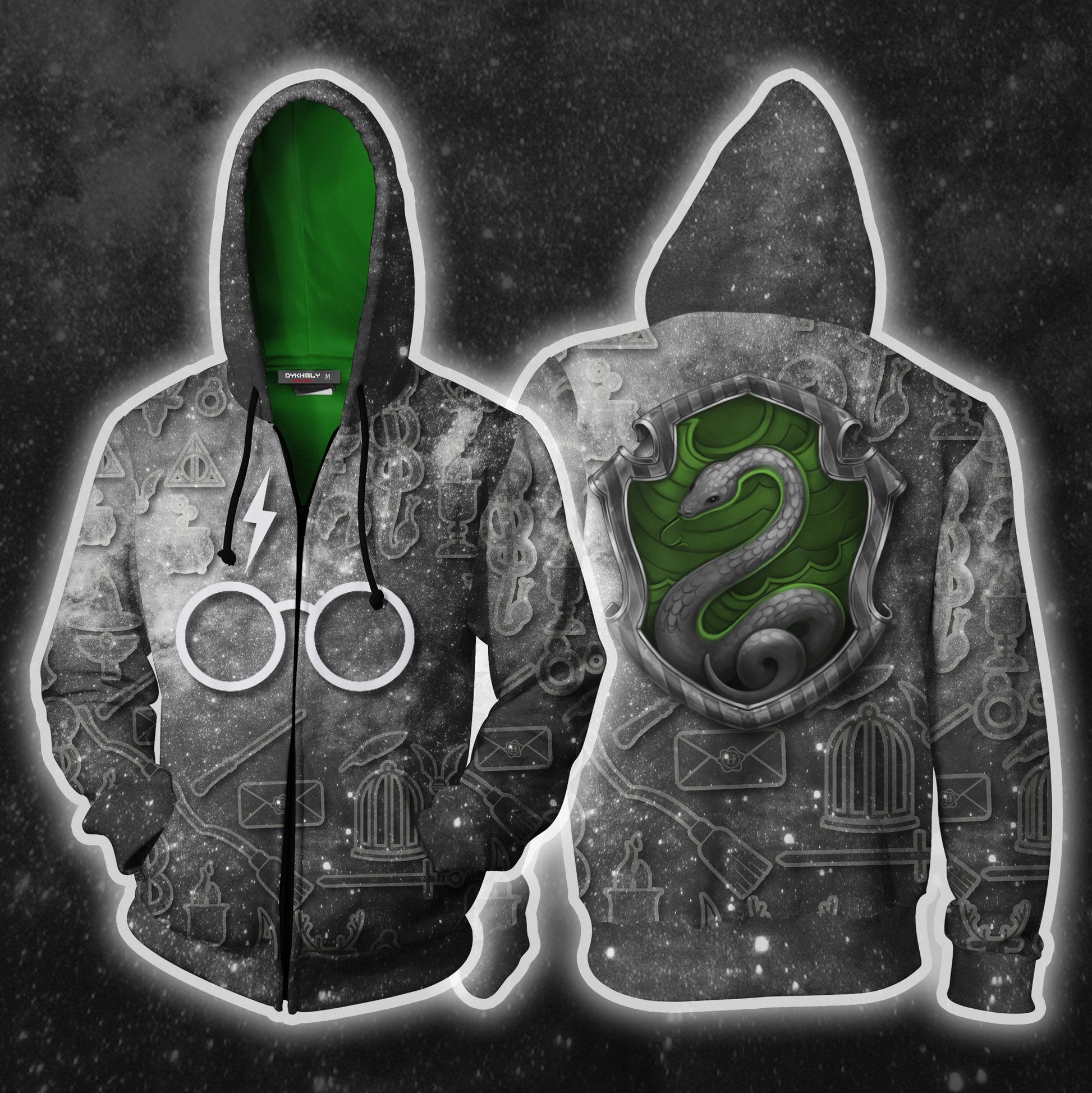 Slytherin Logo Harry Potter New Collection Unisex 3D T-shirt Zip Hoodie S 