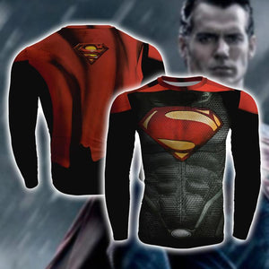 Batman v Superman Henry Cavill Cosplay Long Sleeve Compression T-shirt US/EU XXS  