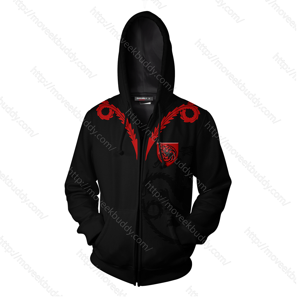 House Targaryen Game Of Thrones Zip Up Hoodie   