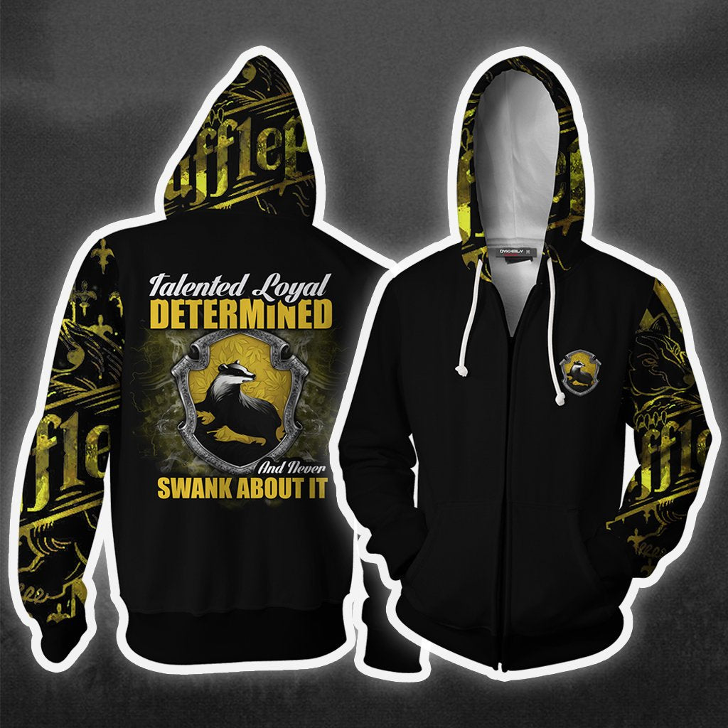 Talented Loyal Determine And Never Swank About It Hufflepuff Harry Potter Zip Up Hoodie S  