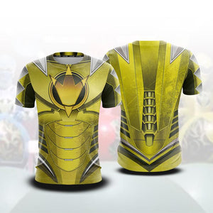 Power Rangers Dino Thunder Cosplay Unisex 3D T-shirt Gold Ranger S 