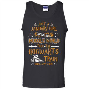 Harry Potter T-shirt Just A January Girl Living In A Muggle World Black S 