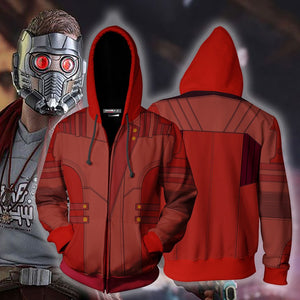 Guardians Of The Galaxy Vol. 2 Star-Lord Cosplay Zip Up Hoodie Jacket XS  