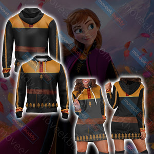 Frozen 2 - Anna Cosplay Version 1 3D Hoodie Dress   