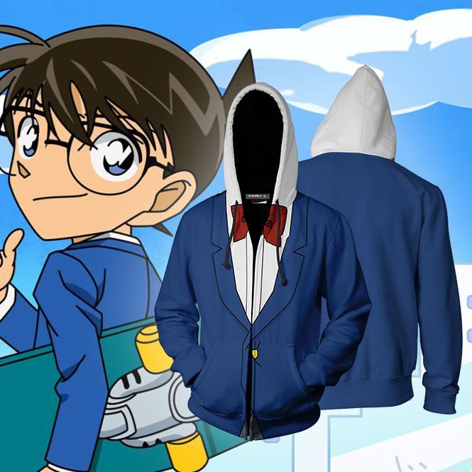 Detective Conan Cosplay Zip Up Hoodie Jacket XS  