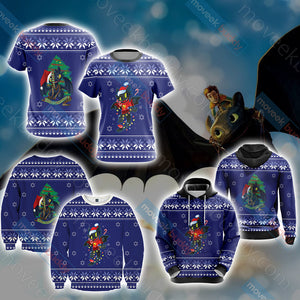 How To Train Your Dragon Christmas Style Unisex 3D T-shirt   