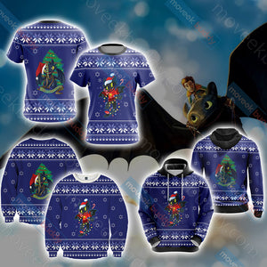 How To Train Your Dragon Christmas Style Unisex 3D Sweater   