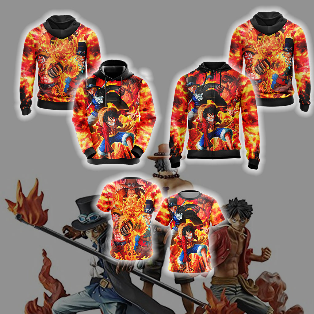 One Piece - Luffy, Sabo, Ace Unisex 3D T-shirt   