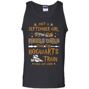 Harry Potter T-shirt Just A September Girl Living In A Muggle World Black S 