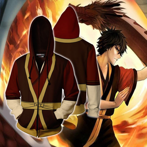 Avatar The Last Airbender Zuko Cosplay Zip Up Hoodie Jacket MoveekBuddyShop