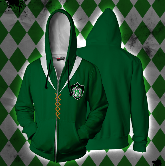 The Slytherin Quidditch Team Harry Potter Zip Up Hoodie XS  