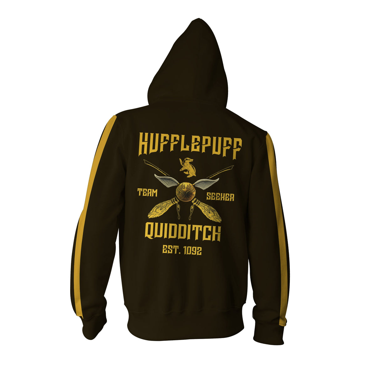 Hufflepuff Quidditch Team Harry Potter Zip Up Hoodie MoveekBuddyShop